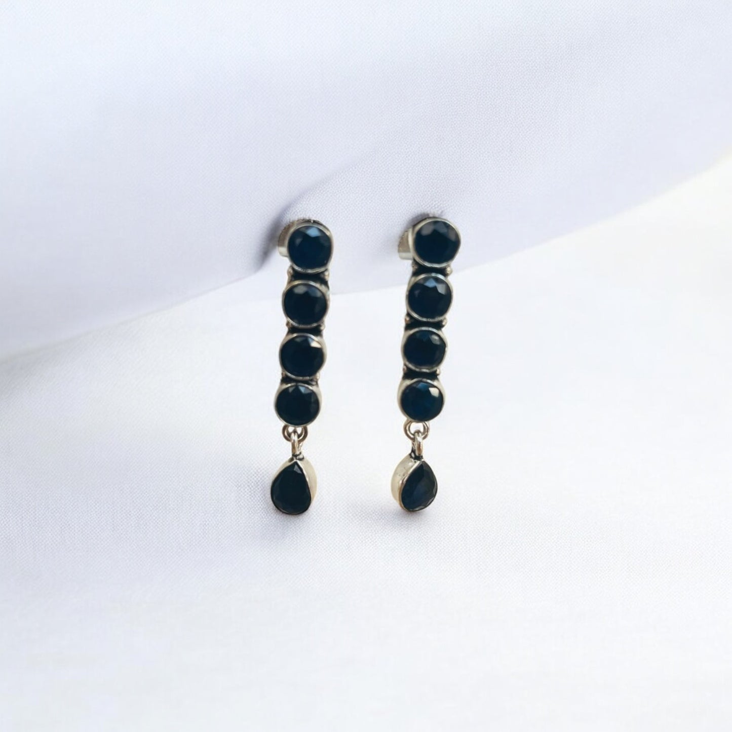D Glamm Fashion White Gemstone Dangle Earrings for Women, 5 Stones