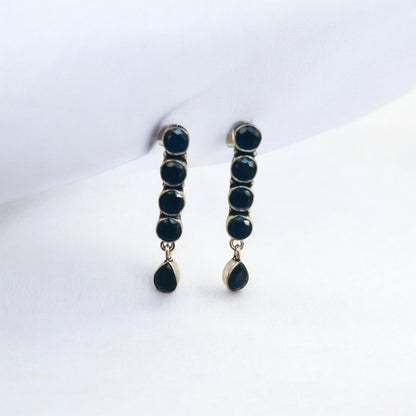 D Glamm Fashion White Gemstone Dangle Earrings for Women, 5 Stones